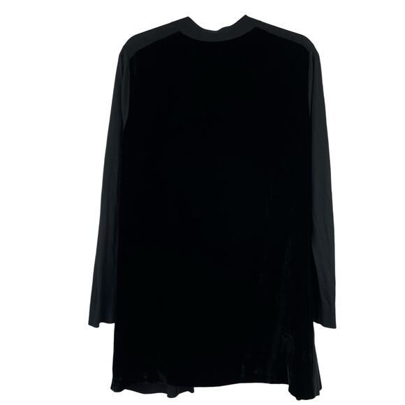 Lafayette 148 Black Long Open Cardigan 100% Silk Velvet back - Picture 8 of 13